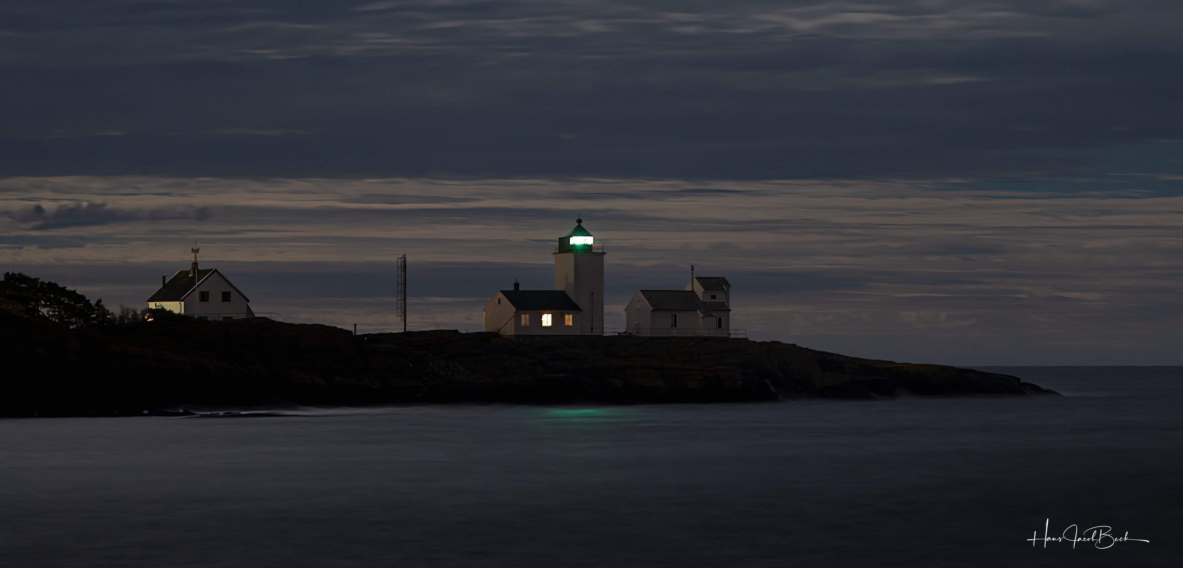 Nattfoto Langøytangen fyr